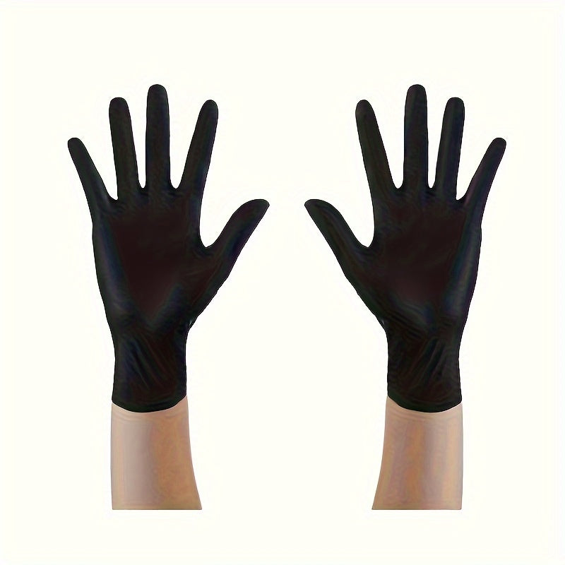 50/100pcs, Nitrile Thickened Disposable Gloves, Durable Waterproof And Oil-proof Household Cleaning, Hair Dyeing, Food Grade Special Car Washing Gloves, Kitchen Stuff