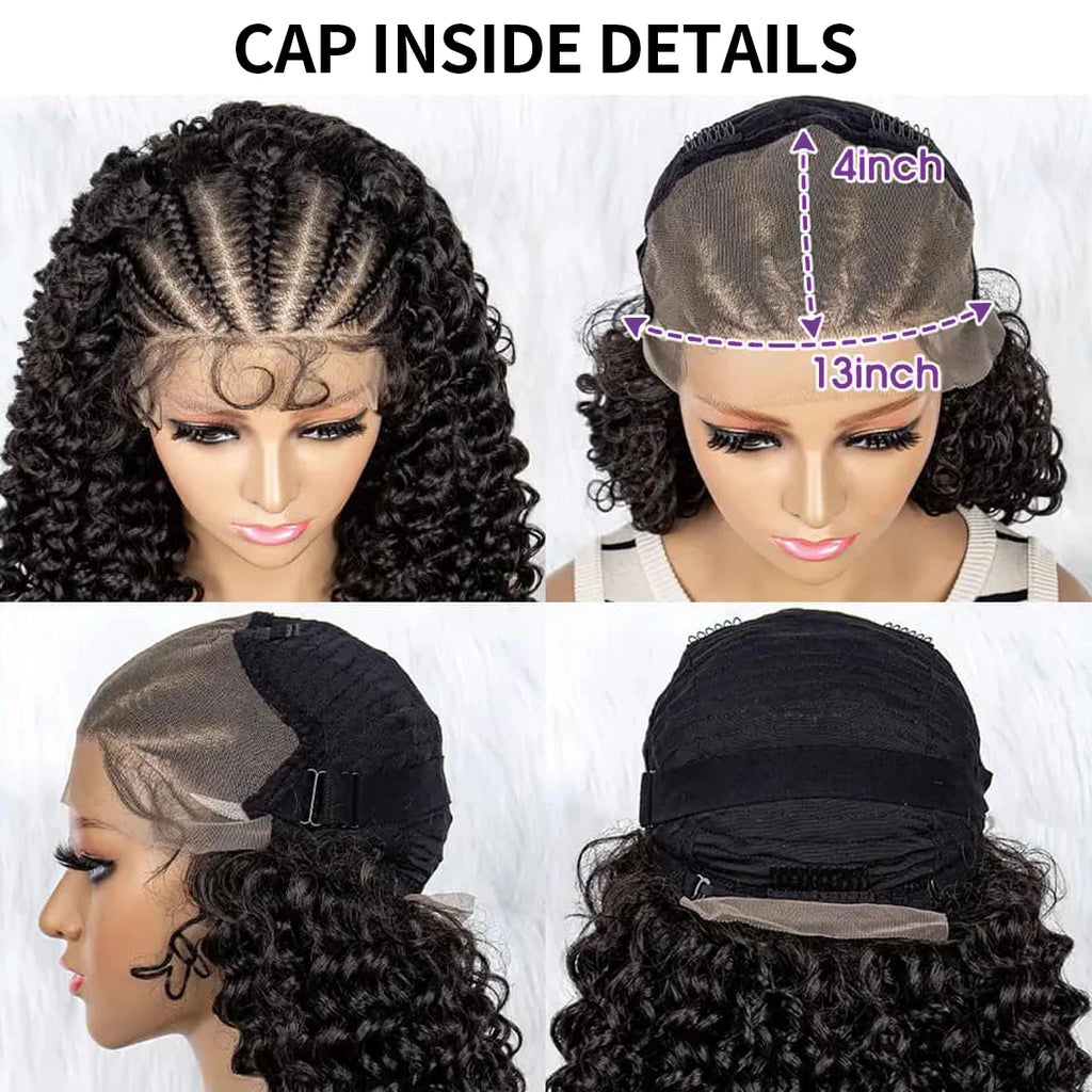 Curly Bob Wig Human Hair 13x4 Lace Front Wigs For Black Women Human Hair Quickwig Braided Wigs Pre Braided Handmade Cornrow Wigs
