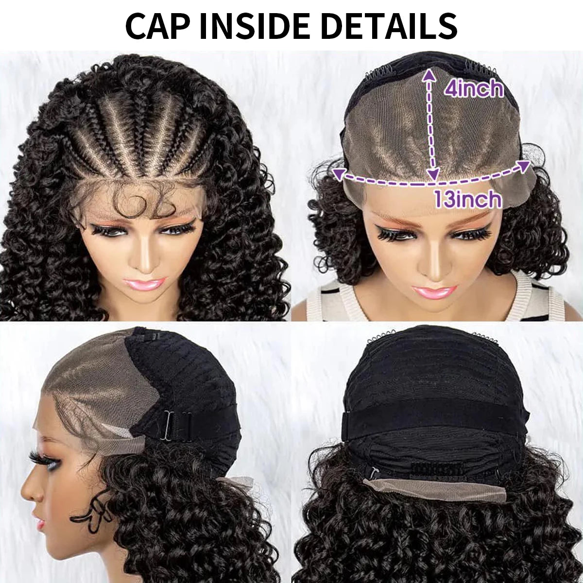 Curly Bob Wig Human Hair 13x4 Lace Front Wigs For Black Women Human Hair Quickwig Braided Wigs Pre Braided Handmade Cornrow Wigs