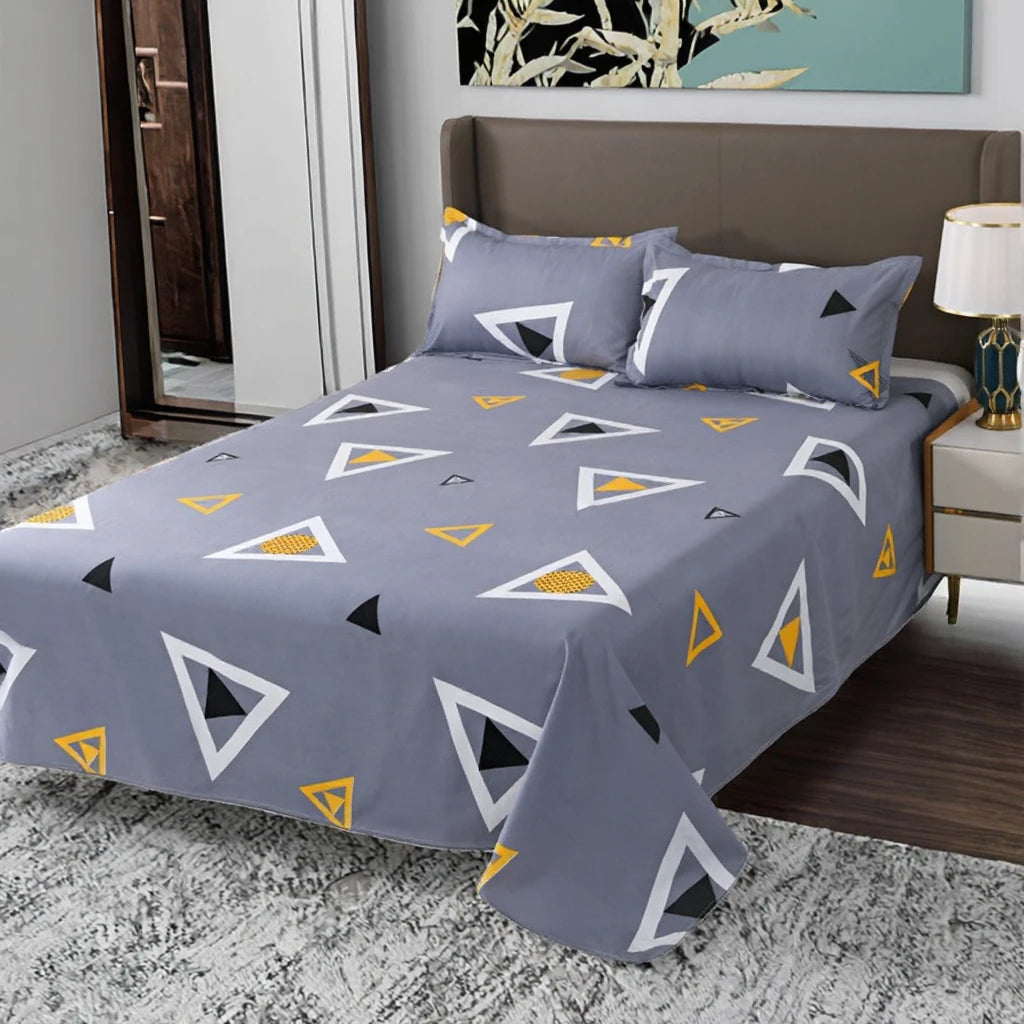 Home Textile Microfiber Simple Polyester Printed Bed Sheet Set 300tc Eco-Friendly 1pc Wholesale Bedding Flat Sheet