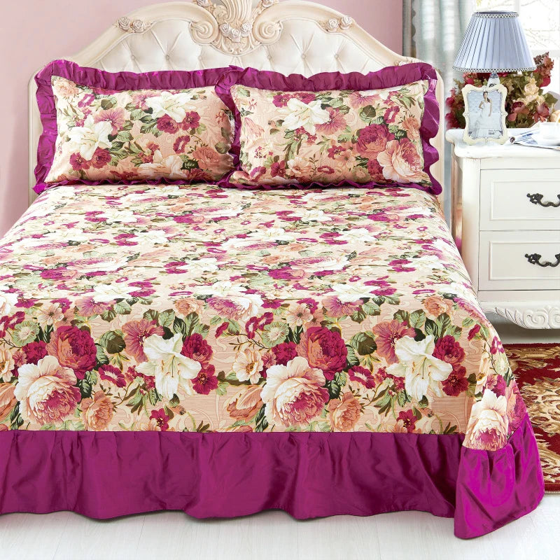 American Bohemian Jacquard Printed Cotton Bedding Set Ruffles 400TC Eco-Friendly 4-Piece Lace Skirt Bed Set All-Season Quality