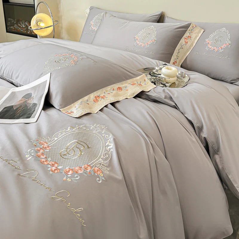 Super Soft Touch 200TC Long Staple Cotton Printed Customizable 4-Piece Modern All-Season Fade Resistant Bedding Set Duvet Bed