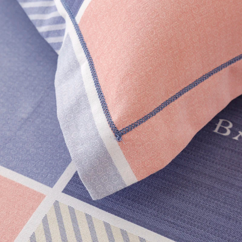 New Arrival Grid 100% Organic Cotton 300TC All-Season Wholesale Cotton Bed Sheets Bed Flat Sheet Set