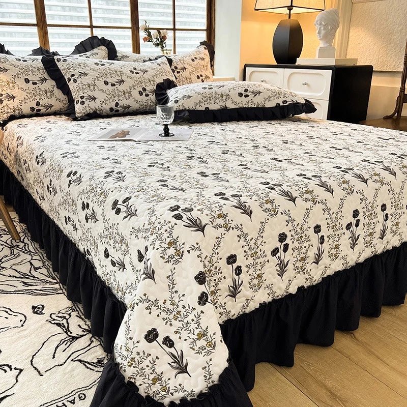 French Hepburn Cotton Bed Cover Four Piece Set Princess Style Single Product Lace Bed Sheet Mattress Bedding Wholesale