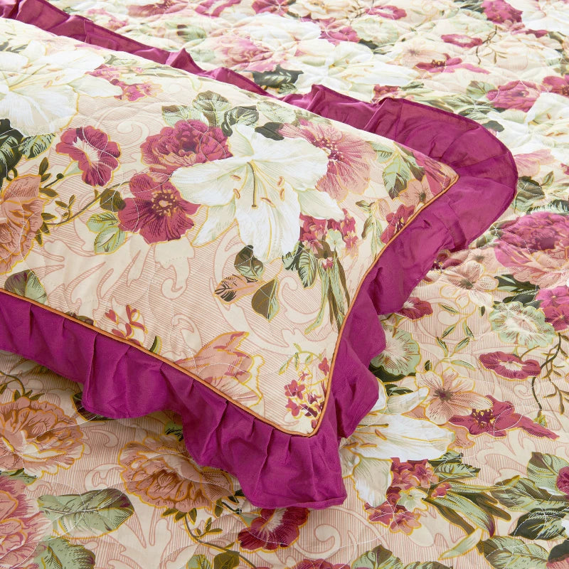 American Bohemian Jacquard Printed Cotton Bedding Set Ruffles 400TC Eco-Friendly 4-Piece Lace Skirt Bed Set All-Season Quality