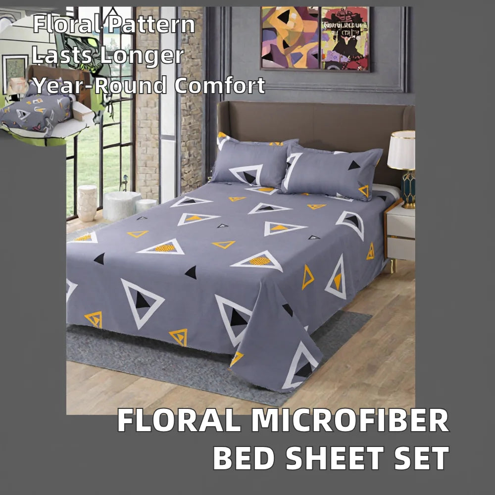 Home Textile Microfiber Simple Polyester Printed Bed Sheet Set 300tc Eco-Friendly 1pc Wholesale Bedding Flat Sheet