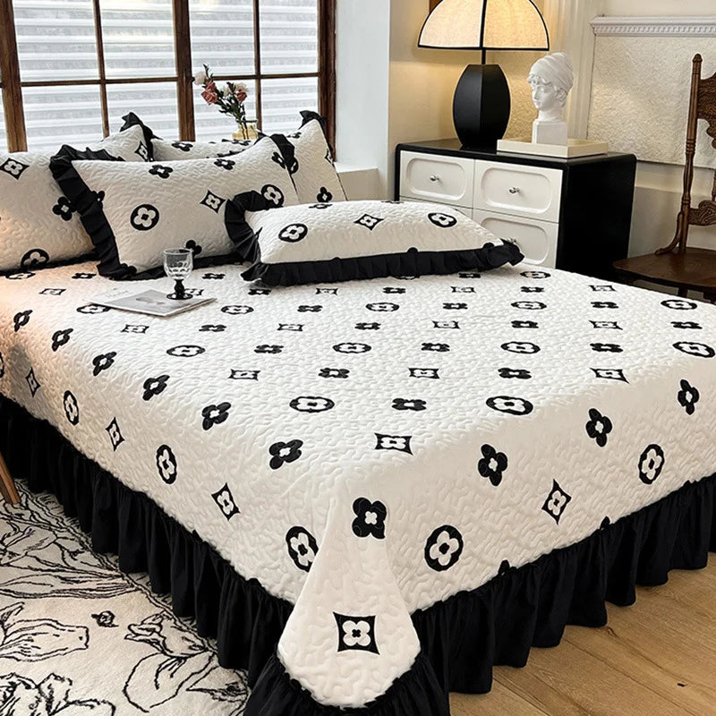 French Hepburn Cotton Bed Cover Four Piece Set Princess Style Single Product Lace Bed Sheet Mattress Bedding Wholesale