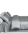 100% Mulberry Silk Fitted Bed Sheet Set Queen Size Plain for Certified A Silk Bedding All-Season