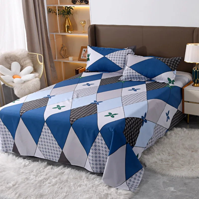 Home Textile Microfiber Simple Polyester Printed Bed Sheet Set 300tc Eco-Friendly 1pc Wholesale Bedding Flat Sheet