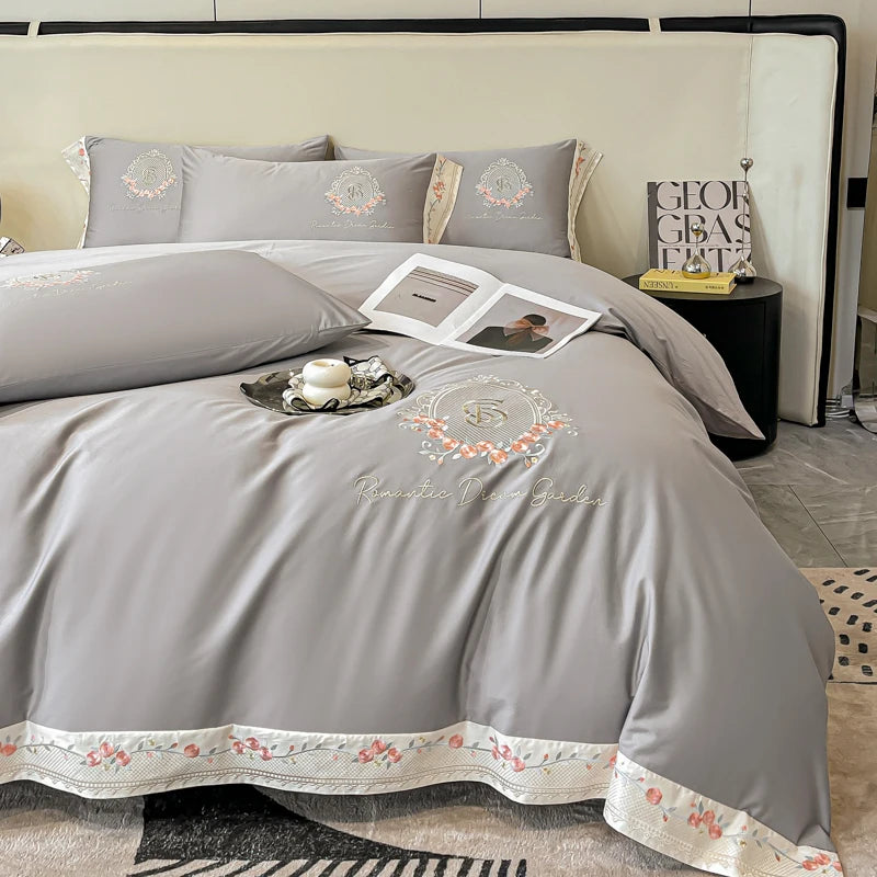 Super Soft Touch 200TC Long Staple Cotton Printed Customizable 4-Piece Modern All-Season Fade Resistant Bedding Set Duvet Bed