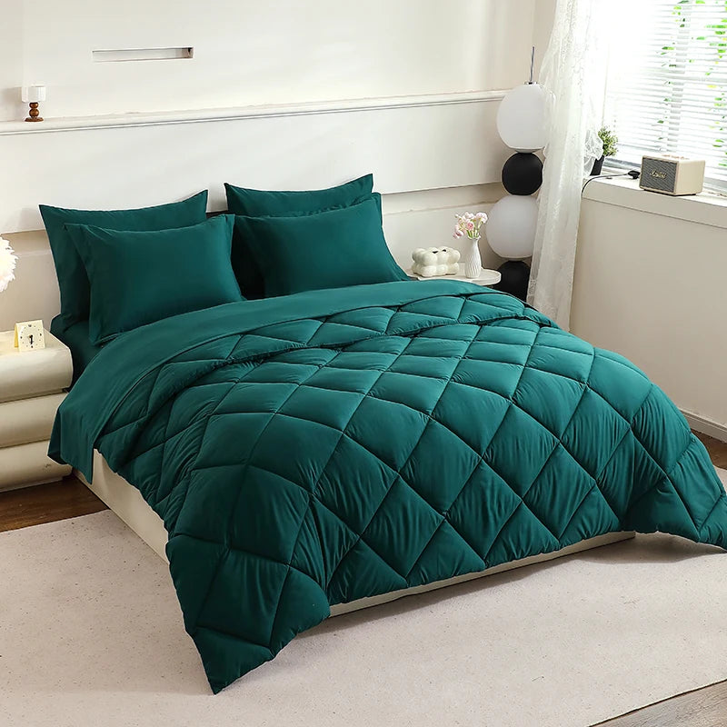 7-Piece Mattress Protector Cover Comforter and Pillowcases Flat Sheet Set Premium Bedding for Comfort and Relaxation