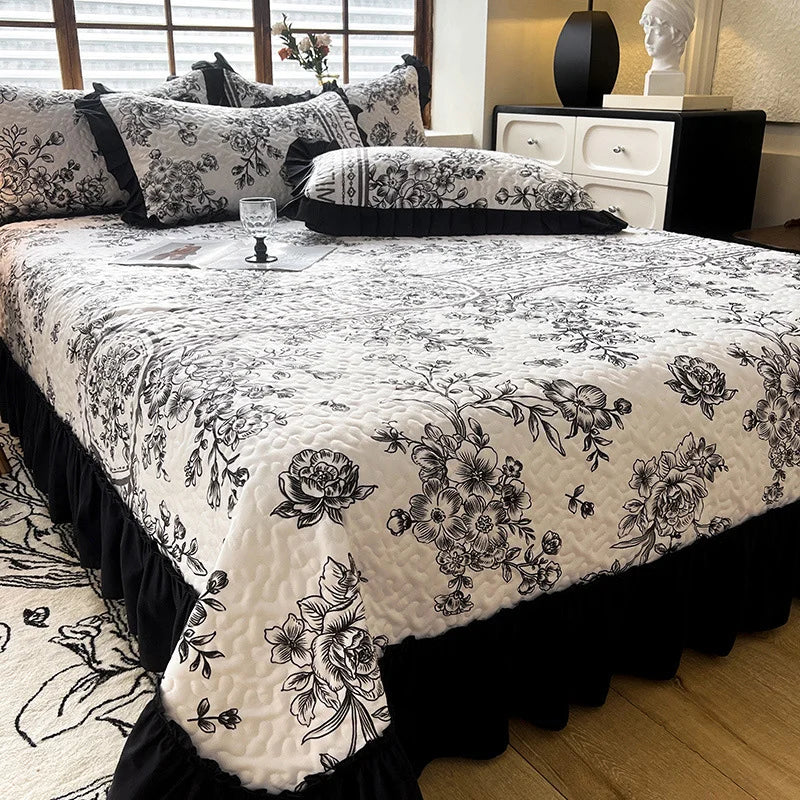 French Hepburn Cotton Bed Cover Four Piece Set Princess Style Single Product Lace Bed Sheet Mattress Bedding Wholesale