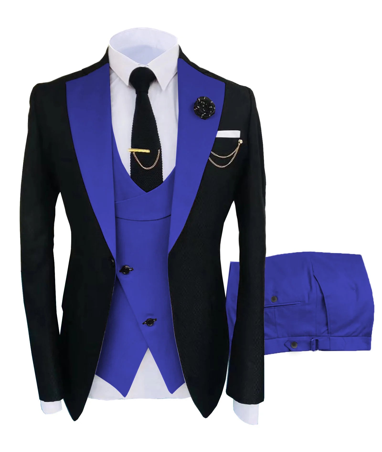 New Costume Homme Popular Clothing Luxury Party Stage Men's Suit Groomsmen Regular Fit Tuxedo 3 Peice Set Jacket+Trousers+Vest