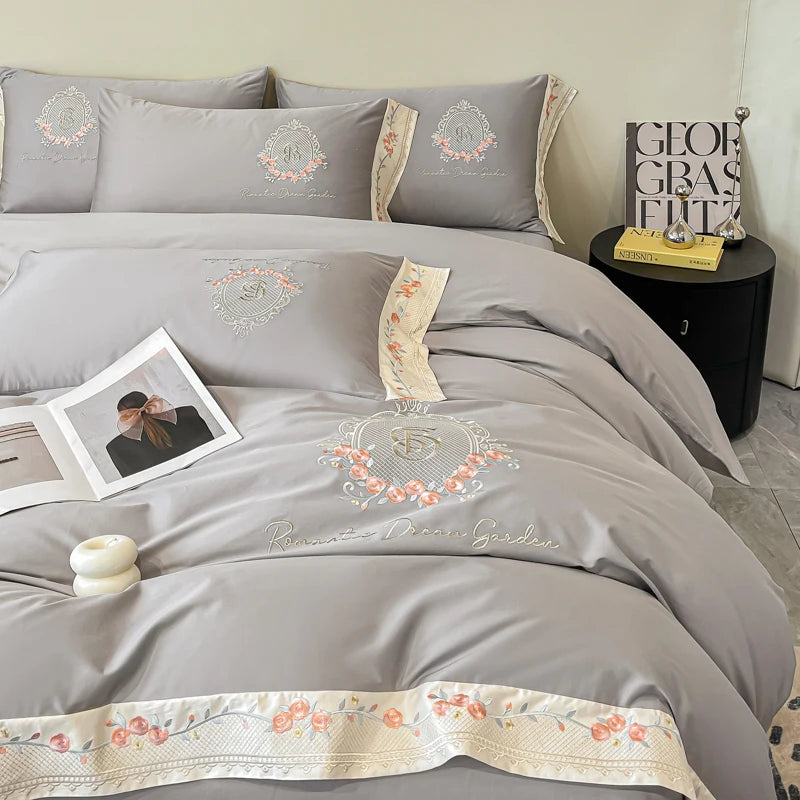 Super Soft Touch 200TC Long Staple Cotton Printed Customizable 4-Piece Modern All-Season Fade Resistant Bedding Set Duvet Bed