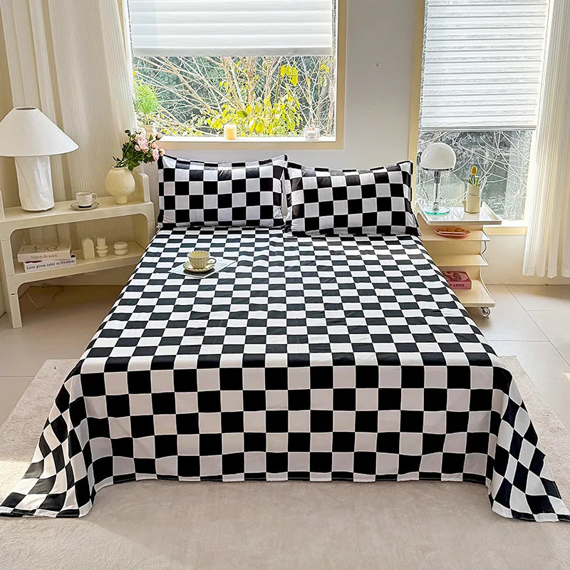 Home Textile Microfiber Simple Polyester Printed Bed Sheet Set 300tc Eco-Friendly 1pc Wholesale Bedding Flat Sheet
