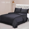 Multiple Colors Available 22 Momme 100% Mulberry Silk Bedding Set Wide Width Seamless Four-Piece Silk Duvet Cover Bed Sheet