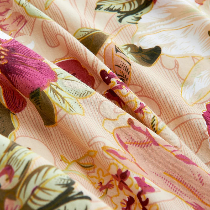 American Bohemian Jacquard Printed Cotton Bedding Set Ruffles 400TC Eco-Friendly 4-Piece Lace Skirt Bed Set All-Season Quality