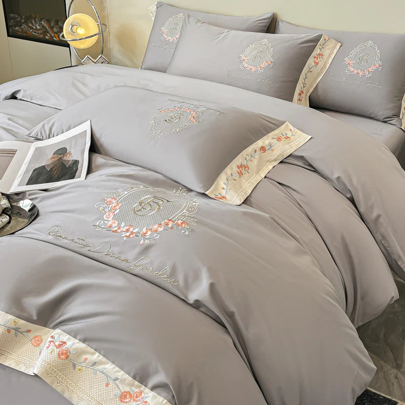 Super Soft Touch 200TC Long Staple Cotton Printed Customizable 4-Piece Modern All-Season Fade Resistant Bedding Set Duvet Bed