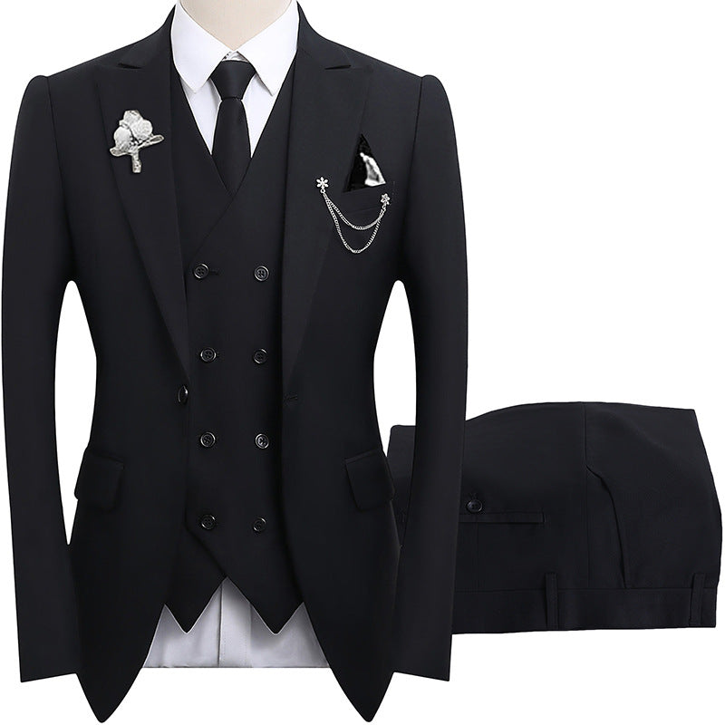Cross-Border New Three-Piece Groom Suit Banquet Men's Suit Wedding Dress Amazon Foreign Trade Groomsmen Suit