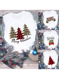 New Merry Chrismas Christmas 2025 New Year Santa Claus Round Neck plus size Base Shirt for Women