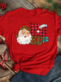 Fashion Merry Chrismas Christmas 2025 New Year Santa Claus Round Neck plus size Clothes Women