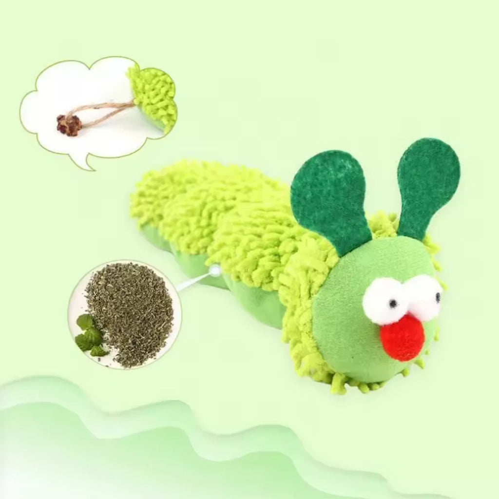 Pet Supplies Caterpillar Shaped Plush Cat Toy Contains Catnip Self Pleasure Boredom Relief Interactive Play