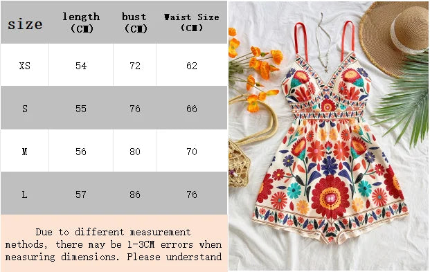 Women's vacation jumpsuit Bohemian summer jumpsuit Women's summer jumpsuit print Women's casual summer jumpsuit New Year party W