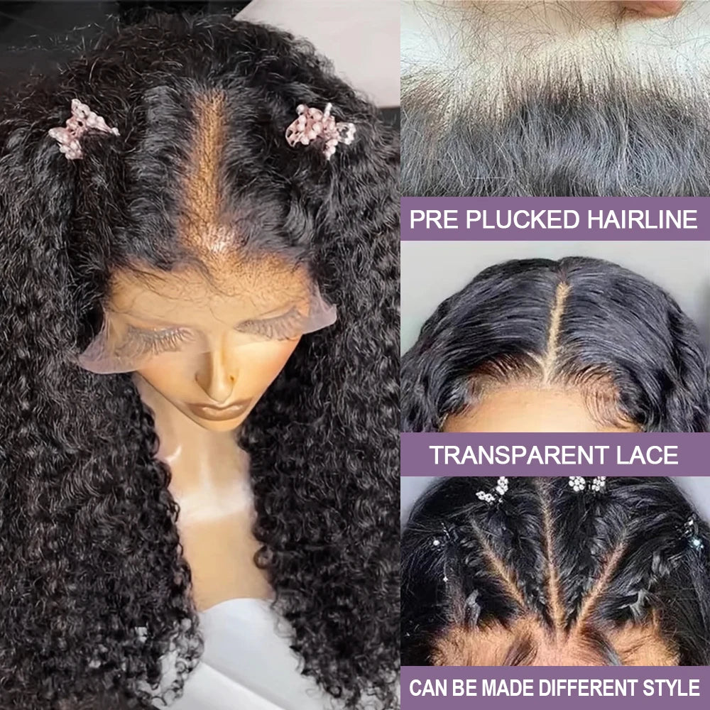 Natural Color 13x6 hd Lace Frontal Wig Water Wave Curly 13x4 Lace Human Hair Preplucked Brazilian Hair Wigs Afro for Women