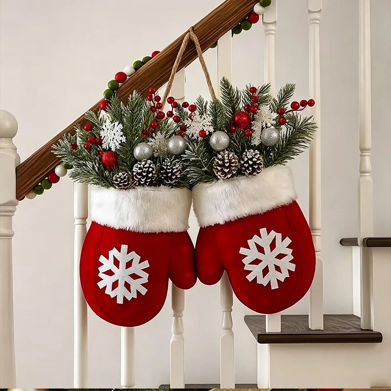 Christmas Glove Wreath,Christmas Wreath for Front Door Artificial Wreath, Christmas Wreath, Christmas Decoration, Christmas Tree
