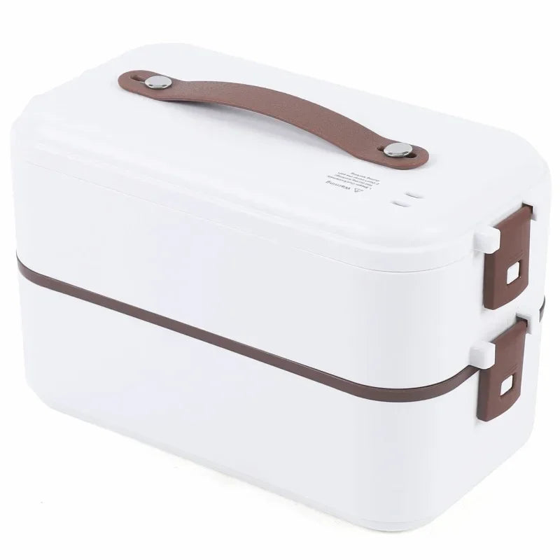 Electric Lunch Box, Portable Food Warmer for Home Office, 2 Layers Steamer Lunch Box, Removable Stainless Steel Container