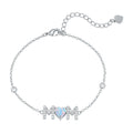 Gifts for Mother from Child,Family Love Jewelry,White Opal & Cubic Zircon,Sentimental MOM Bracelet Perfect for Mother's Day Gift