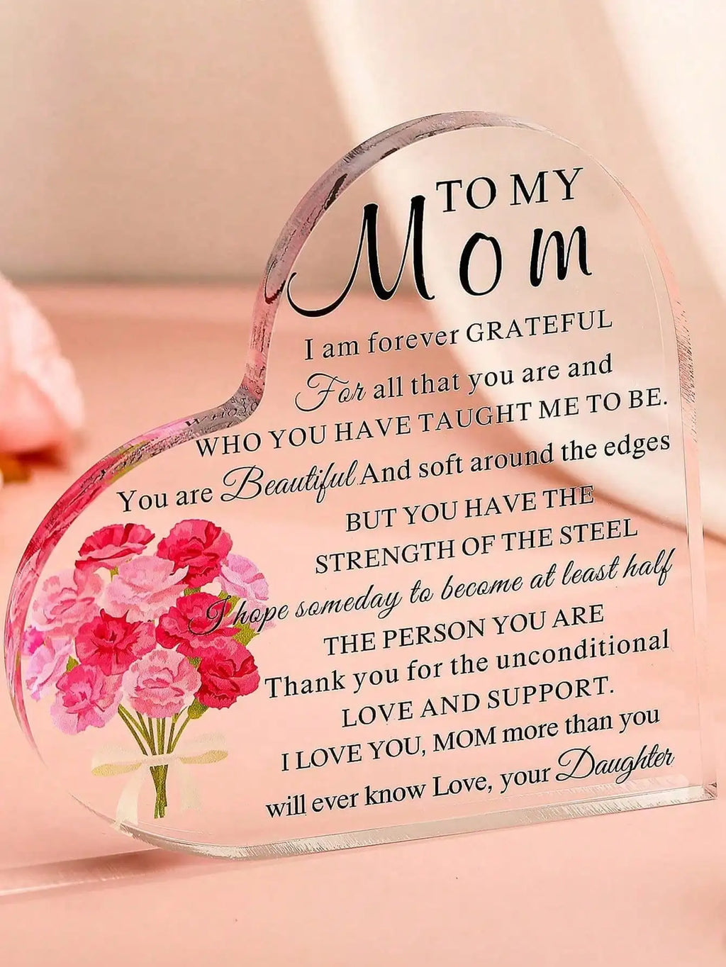 1pc Decorative Crafts Acrylic Mother's Day Gift, Ideal Birthday Gift For Mom, Daughter, Son, And Anniversary Souvenir