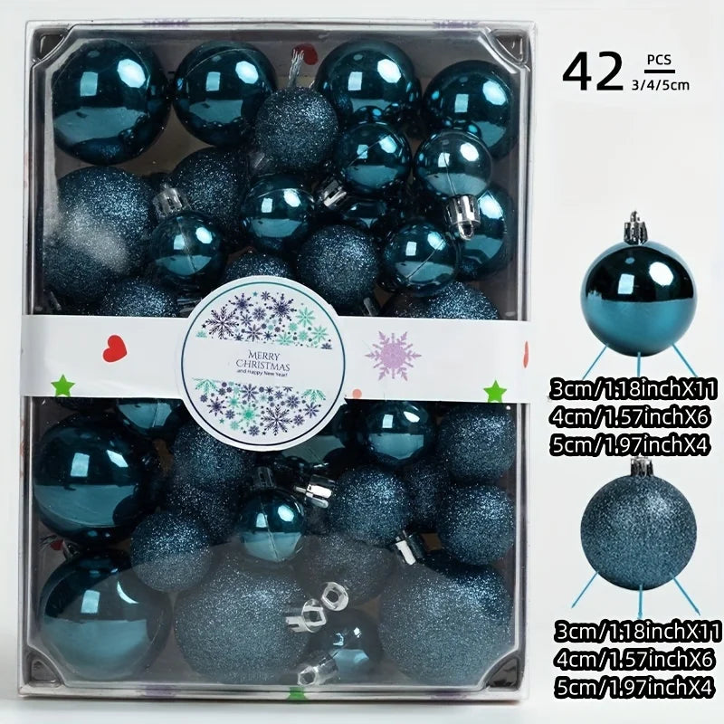 42 Christmas Balls, Christmas Tree Decorations, Hanging Balls In Various Colors, Christmas Decorative Balls, and Christmas Decor