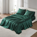 Luxury Satin King Sheet Set 4 Pcs Plain Dyed Bedding Home Use Grade A Woven Fabric All Season