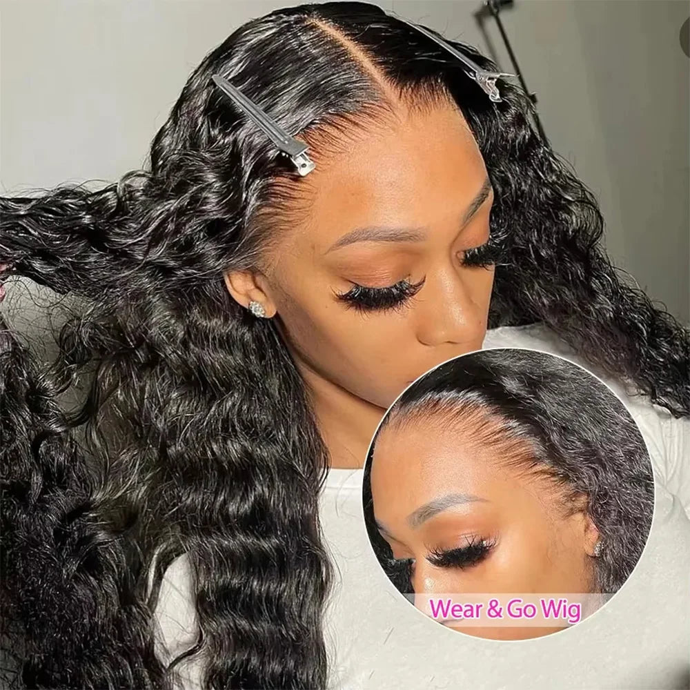 Deep Wave Natural Colored Wigs HD Lace Wigs Brazilian Human Hair Lace Wigs 13x6 Transparent Lace Wigs 200 Density For Women