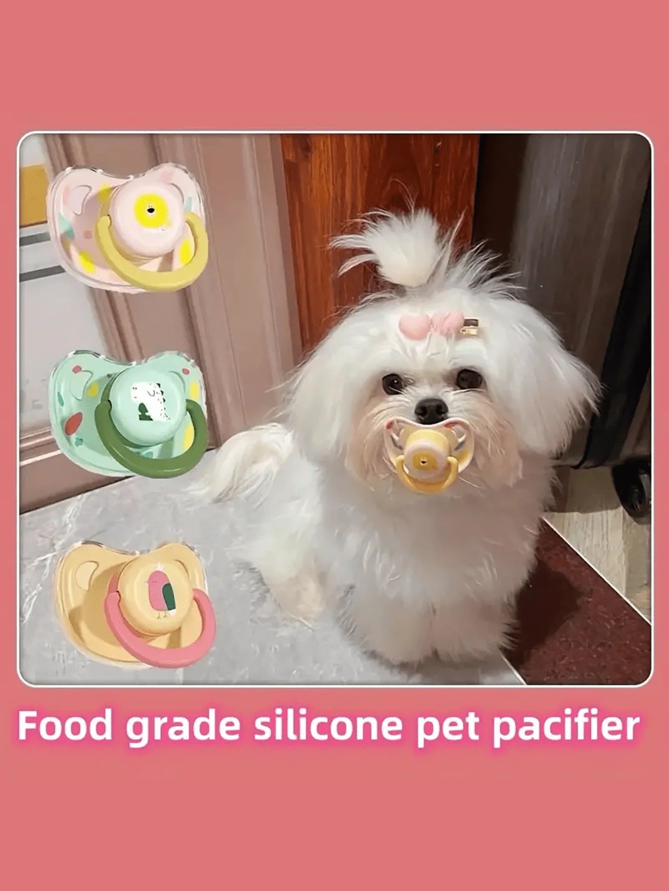 1 pet silicone pacifier, pet pacifier, chewing toy, food grade silicone pet supplies