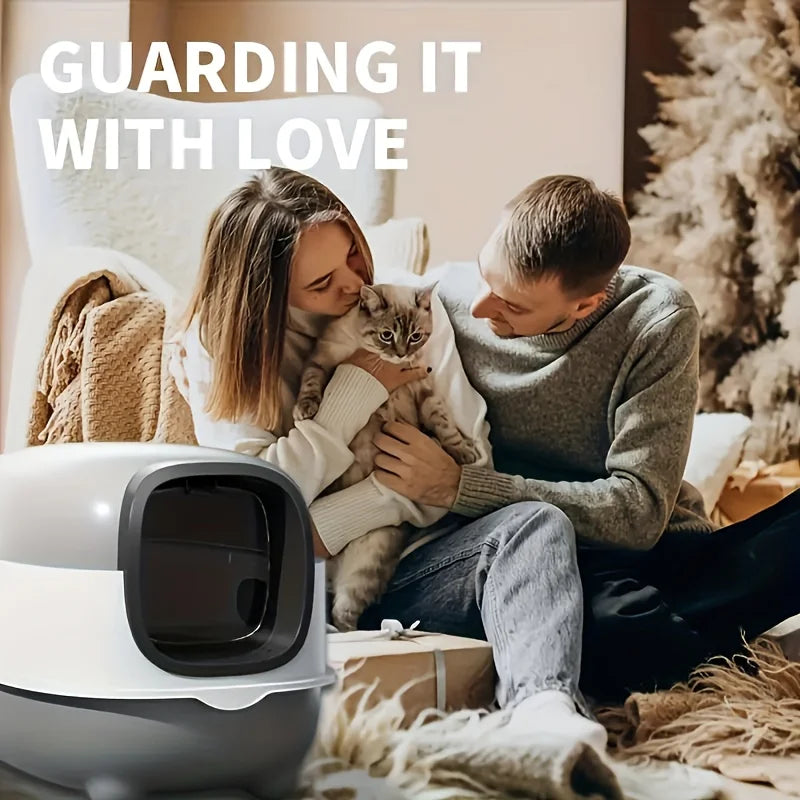 Super-capacity top-loading cat litter box – spacious, foldable, splash-proof, and odor-control design