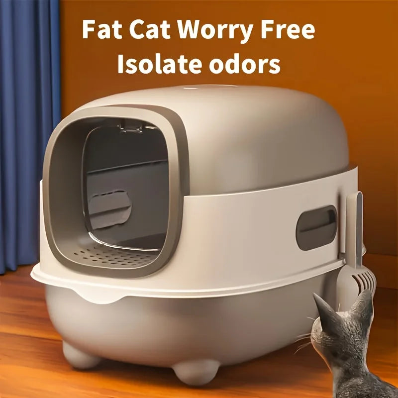 Super-capacity top-loading cat litter box – spacious, foldable, splash-proof, and odor-control design
