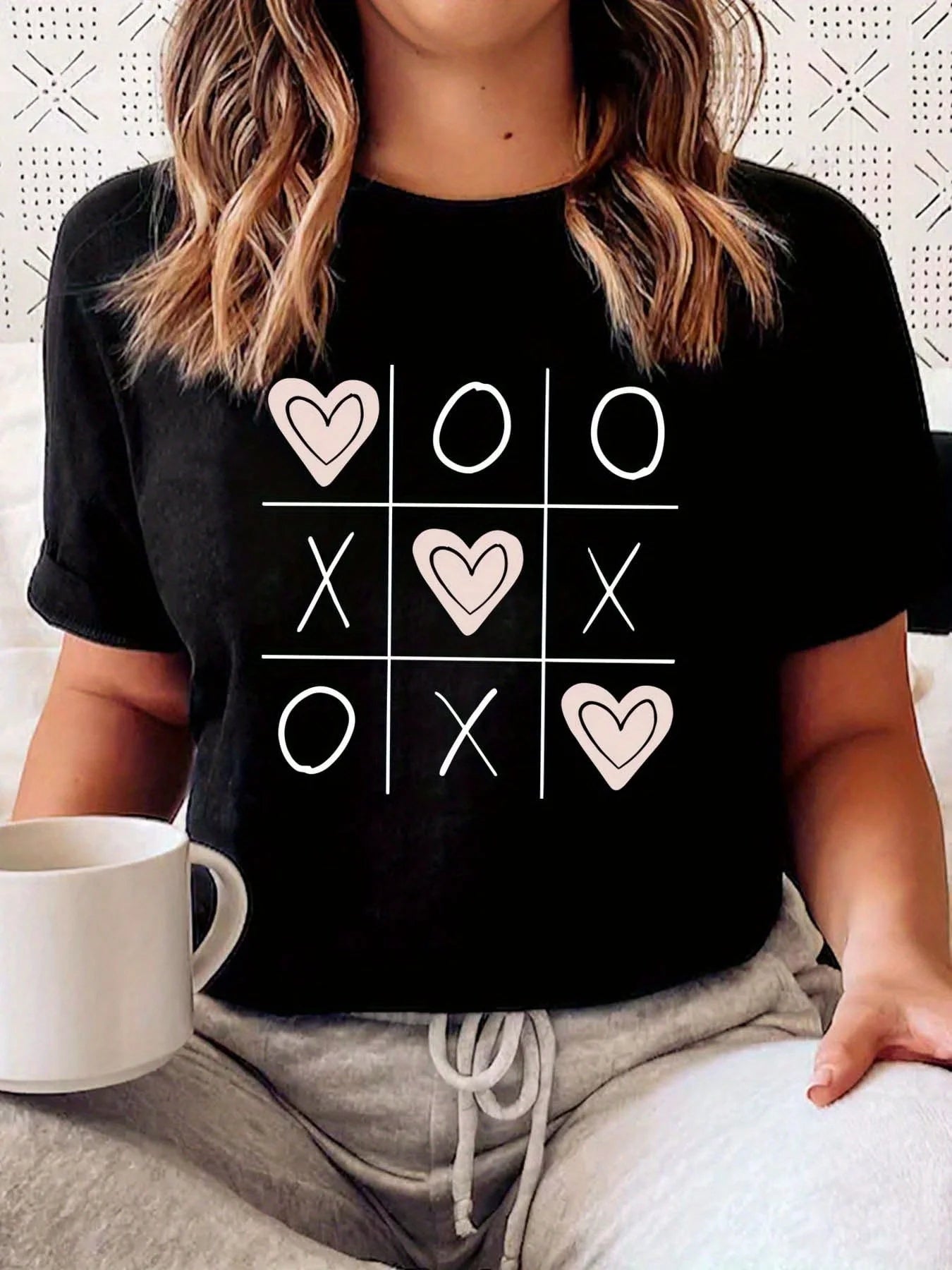 Valentine's Day Theme Printed Women's Casual Fashionable Comfortable Soft Daily Round Neck Short Sleeve Summer Casual Clothing