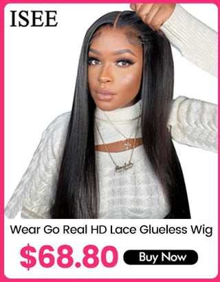 HD Lace Frontal Human Hair Wigs PreBleached Knots Preplucked Straight Lace Front Wigs For Women Brazilian Wigs On Sale ISEE Hair