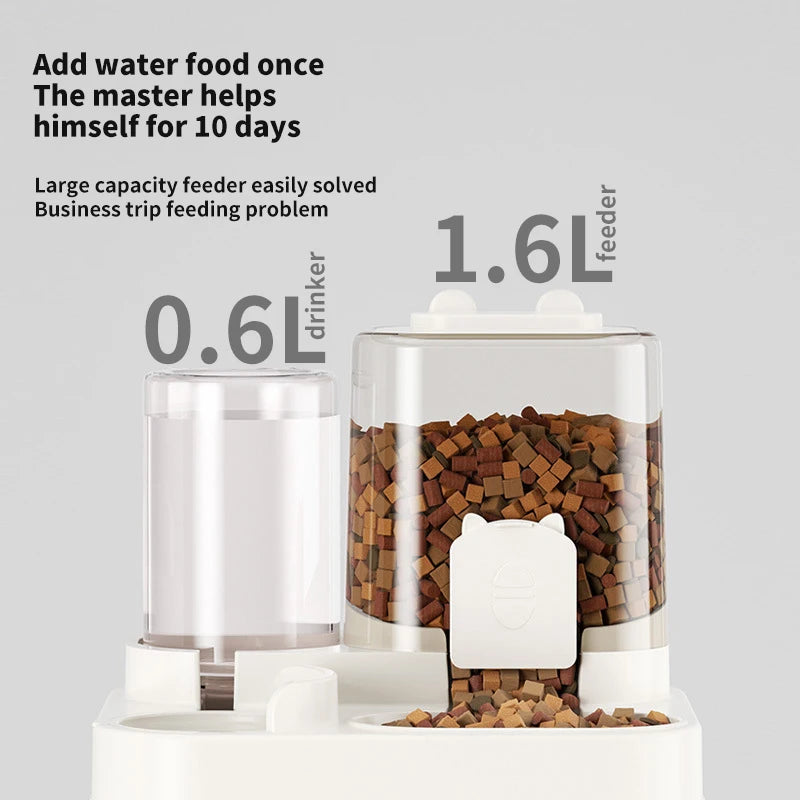 Pet large-capacity feeder integrated automatic water dispenser cat food bowl dog feeding bowl cat bowl dog bowl pet supplies