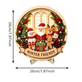 Christmas 2D Wooden Tabletop Decor with Stand Santa Snowman Reindeer ect. Xmas Holiday Desktop Decor for Home Party