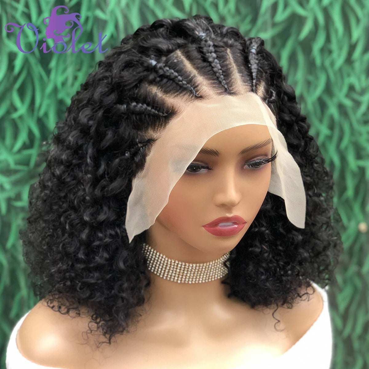 Curly Bob Wig Human Hair 13x4 Lace Front Wigs For Black Women Human Hair Quickwig Braided Wigs Pre Braided Handmade Cornrow Wigs