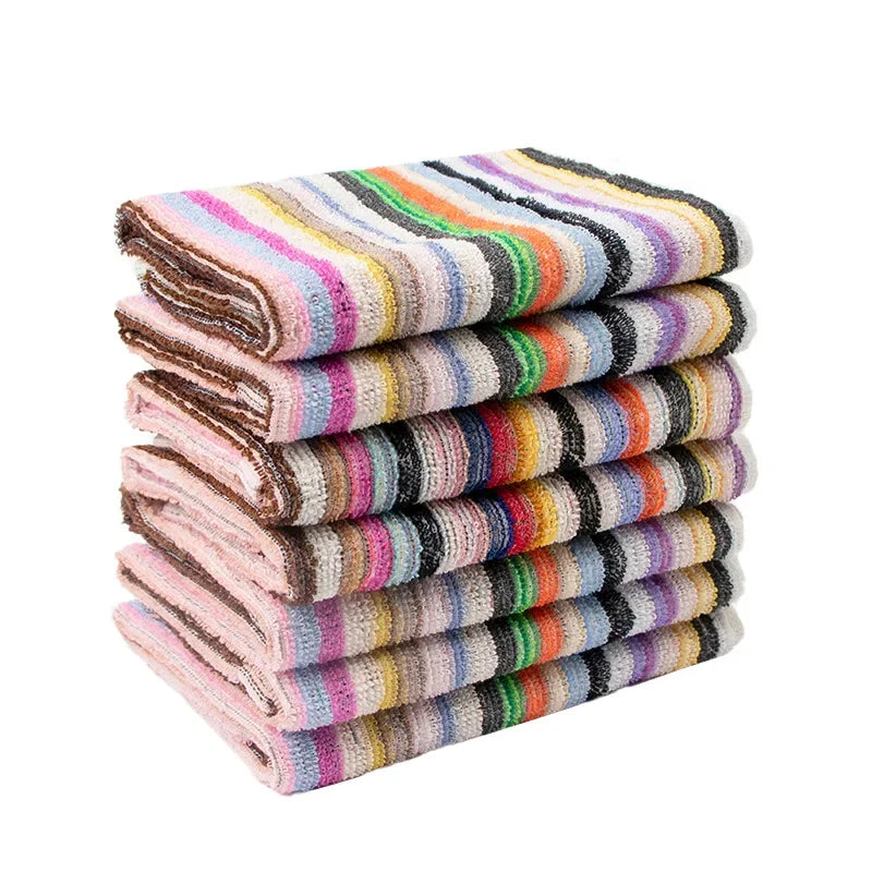 Stripe Kitchen Dish Towels 100% Cotton Highly Absorbent Multi Purpose Tea Towels for Cooking, Drying & Cleaning Pack of 10