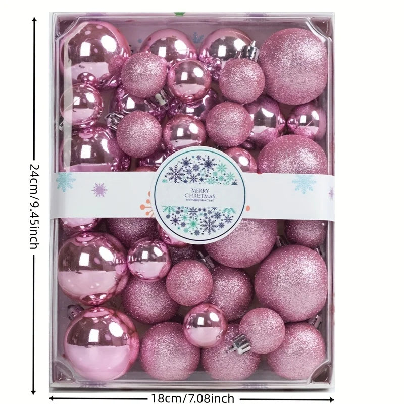 42 Christmas Balls, Christmas Tree Decorations, Hanging Balls In Various Colors, Christmas Decorative Balls, and Christmas Decor
