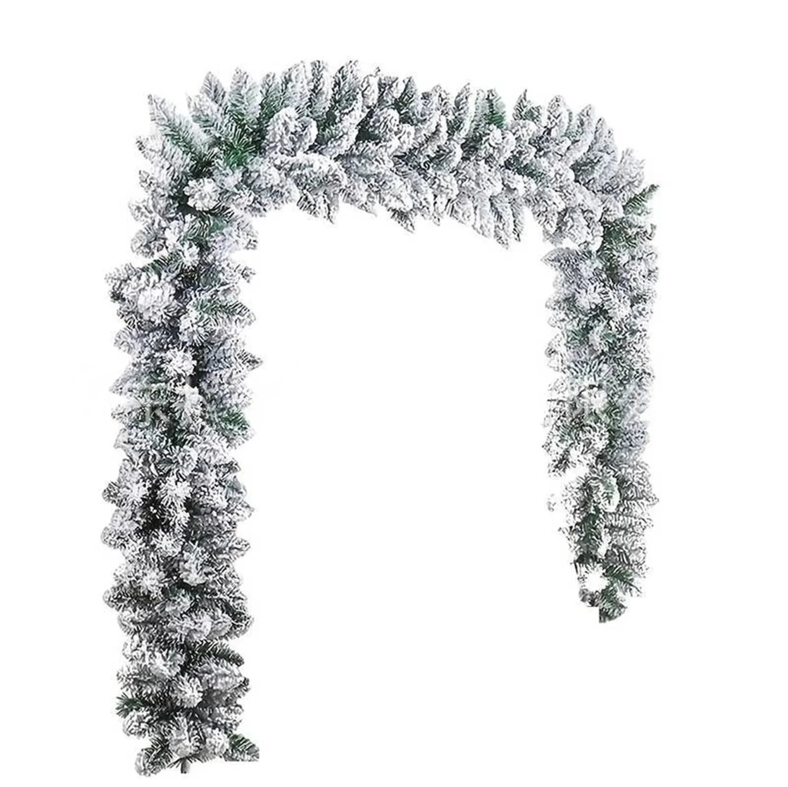 1.5/1.8/2.7M Christmas Flower Vine Snow Flocked Christmas Garland Artificial Christmas Vine Decor for Front Door Window 2025