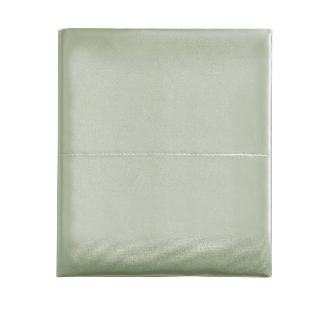 Luxury Satin King Sheet Set Solid Light Green 4 Pcs Modern Bedding for Bedroom Machine Wash Woven Fabric