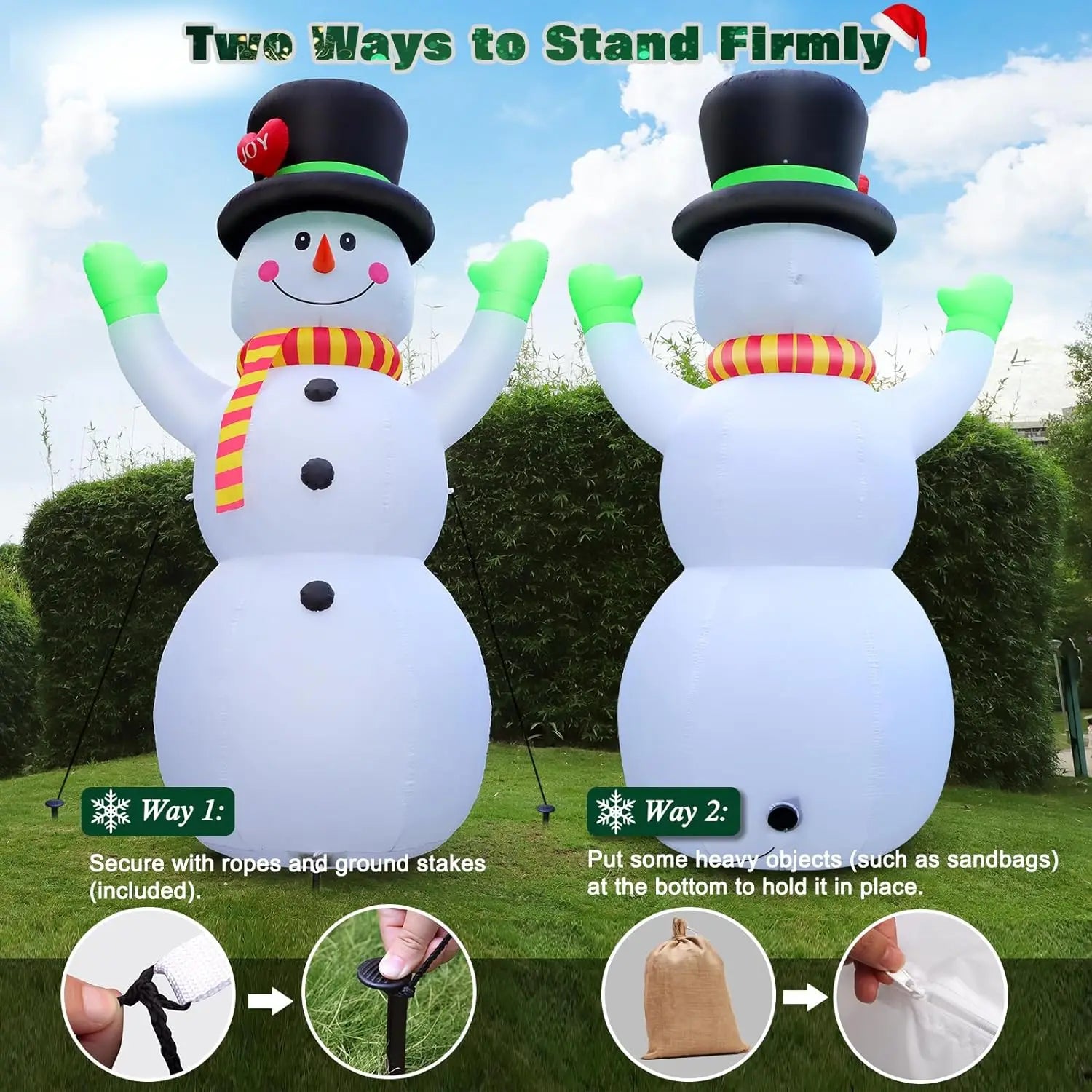 Christmas  Inflatables Decorations  Snowman Giant Decorations Built-in LED  Decor outdoor  Party Garden Patio Display Xmas Gift