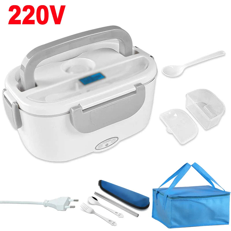 Electric Lunch Box Stainless Steel School Student Picnic 220V 110V 24V 12V Heating Food Warmer Heated Container Car EU US Plug