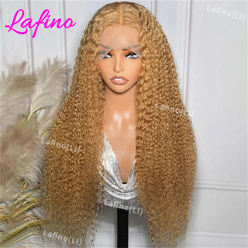 Honey Blonde Human Hair Wig Curly Wigs 13x6 Hd Lace Frontal Wig 13x4 Deep Wave Frontal Wig 30 Inch #27 Colored Human Hair Wigs